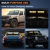 Nilight 32LED White Emergency Dash Strobe Lights with Controller Suction Cups Warning Hazard Interior Front/Rear Windshield Deck Split Light Bar for Trucks Construction Vehicles(Amber and White)