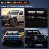 Nilight 32LED White Emergency Dash Strobe Lights with Controller Suction Cups Warning Hazard Interior Front/Rear Windshield Deck Split Light Bar for Trucks Construction Vehicles(Amber and Blue)
