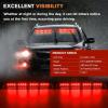 Nilight 32LED White Emergency Dash Strobe Lights with Controller Suction Cups Warning Hazard Interior Front/Rear Windshield Deck Split Light Bar for Trucks Construction Vehicles(Red)