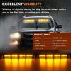Nilight 32LED White Emergency Dash Strobe Lights with Controller Suction Cups Warning Hazard Interior Front/Rear Windshield Deck Split Light Bar for Trucks Construction Vehicles(Amber)