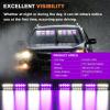 Nilight 32LED White Emergency Dash Strobe Lights with Controller Suction Cups Warning Hazard Interior Front/Rear Windshield Deck Split Light Bar for Trucks Construction Vehicles(Purple and White)
