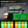 Nilight 32LED White Emergency Dash Strobe Lights with Controller Suction Cups Warning Hazard Interior Front/Rear Windshield Deck Split Light Bar for Trucks Construction Vehicles(Amber and Green)