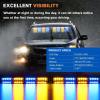 Nilight 32LED White Emergency Dash Strobe Lights with Controller Suction Cups Warning Hazard Interior Front/Rear Windshield Deck Split Light Bar for Trucks Construction Vehicles(Amber and Blue)