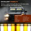 Nilight 32LED White Emergency Dash Strobe Lights with Controller Suction Cups Warning Hazard Interior Front/Rear Windshield Deck Split Light Bar for Trucks Construction Vehicles(Amber and White)