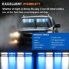 Nilight 32LED White Emergency Dash Strobe Lights with Controller Suction Cups Warning Hazard Interior Front/Rear Windshield Deck Split Light Bar for Trucks Construction Vehicles(Blue and White)