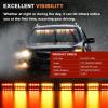 Nilight 32LED White Emergency Dash Strobe Lights with Controller Suction Cups Warning Hazard Interior Front/Rear Windshield Deck Split Light Bar for Trucks Construction Vehicles(Amber and Red)