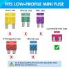 Nilight 372 PCS Car Fuses Assortment Kit Standard Mini LP Micro2 Blade Replacement Fuse ATO ATC APS ATS APR 2A 5A 7.5A 10A 15A 20A 25A 30A 35A for Cars Trucks RVs(140Pcs Low Profile Mini Fuse)