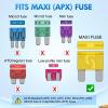 Nilight 372 PCS Car Fuses Assortment Kit Standard Mini LP Micro2 Blade Replacement Fuse ATO ATC APS ATS APR 2A 5A 7.5A 10A 15A 20A 25A 30A 35A for Cars Trucks RVs(32Pcs Maxi APX Fuses)