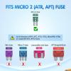 Nilight 372 PCS Car Fuses Assortment Kit Standard Mini LP Micro2 Blade Replacement Fuse ATO ATC APS ATS APR 2A 5A 7.5A 10A 15A 20A 25A 30A 35A for Cars Trucks RVs(105Pcs Micro2 ATR APT Fuses)