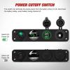Nilight 4 in 1 ON/Off Charger Socket Panel PD Type C and QC 3.0 USB Power Outlet LED Voltmeter Cigarette Lighter Rocker Toggle Switches for Truck Car Boats RV(Green)