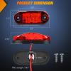 Nilight 4PCS 3.9 Inch 3 Led Truck Trailer Light Front Rear LED Side Marker Lights Clearance Indicator Lamp Waterproof Sealed Surface Mounted LED Marker Light(Red 10PCS -Universal)