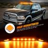 Nilight 4PCS 3.9 Inch 3 Led Truck Trailer Light Front Rear LED Side Marker Lights Clearance Indicator Lamp Waterproof Sealed Surface Mounted LED Marker Light(Smoked Amber -Silverado/Sierra 2007-2014)