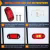 Nilight 4PCS 3.9 Inch 3 Led Truck Trailer Light Front Rear LED Side Marker Lights Clearance Indicator Lamp Waterproof Sealed Surface Mounted LED Marker Light(Red 10PCS -Universal)