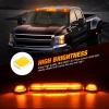 Nilight 4PCS 3.9 Inch 3 Led Truck Trailer Light Front Rear LED Side Marker Lights Clearance Indicator Lamp Waterproof Sealed Surface Mounted LED Marker Light(Smoked Amber -Silverado/Sierra 2002-2007)