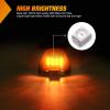 Nilight 4PCS 3.9 Inch 3 Led Truck Trailer Light Front Rear LED Side Marker Lights Clearance Indicator Lamp Waterproof Sealed Surface Mounted LED Marker Light(Smoked Amber -Ford E/F 1999-2016)