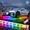 Nilight 4Pcs Car Underglow Neon Accent Strip Lights 252 LEDs RGB 8 Color Sound Active Function Music Mode with Wireless Remote Control Underbody Light Strips for Cars Van SUV Truck(4Pcs Aluminum Underglow Strip Lights Dream Color)