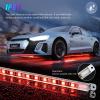 Nilight 4Pcs Car Underglow Neon Accent Strip Lights 252 LEDs RGB 8 Color Sound Active Function Music Mode with Wireless Remote Control Underbody Light Strips for Cars Van SUV Truck(8Pcs Aluminum Underglow Strip Lights RGB)