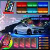 Nilight 4Pcs Car Underglow Neon Accent Strip Lights 252 LEDs RGB 8 Color Sound Active Function Music Mode with Wireless Remote Control Underbody Light Strips for Cars Van SUV Truck(8Pcs Aluminum Underglow Strip Lights RGB)