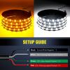 Nilight 4Pcs Car Underglow Neon Accent Strip Lights 252 LEDs RGB 8 Color Sound Active Function Music Mode with Wireless Remote Control Underbody Light Strips for Cars Van SUV Truck(60″ Running Board Lights White/Amber)
