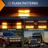 Nilight 8PCS LED Strobe lights 12V Sync Feature Amber White 12 24LED Emergency Hazard Warning Lights with Controller for Cars Trucks RVs Campers, 2 Years Warranty(Amber Lights 8Pcs)