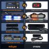 Nilight 8PCS LED Strobe lights 12V Sync Feature Amber White 12 24LED Emergency Hazard Warning Lights with Controller for Cars Trucks RVs Campers, 2 Years Warranty(Blue/White)