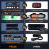 Nilight 8PCS LED Strobe lights 12V Sync Feature Amber White 12 24LED Emergency Hazard Warning Lights with Controller for Cars Trucks RVs Campers, 2 Years Warranty(Green/White Lights w/Controller 8Pcs)