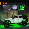 Nilight LED Rock Light 4PCS Underglow Wheel Well Pods Waterproof Exterior Underbody Roof Rack Side Lamps for Car Truck Pickups ATV UTV SUV Motorcycle Boat, White Color(Green)