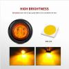 Nilight TL-03 10 PCS 3/4” Round Clearance LED Front Rear Side Indicator Bullet Marker Light for Truck RV Car Bus Trailer Van Caravan Boat (12V, Amber)(10pcs Amber)