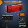 Nilight TL-20 2PCS Submersible Kit Low Profile Rectangular LED Stop Tail Turn Signal Side Marker Light on 12V RV Pickup Trucks Marine Boats Trailers, 2 Years Warranty,Red, White, Black(Trailer Light+Marker Light)