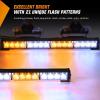 Nilight Traffic Advisor Emergency Strobe Light Bar 2 In 1 17Inch 32LED 23 Flash Patterns Directional Safety Warning Lights with Cigar Lighter on Trucks Police Construction Vehicles(Amber Mix White)