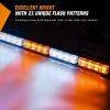 Nilight Traffic Advisor Emergency Strobe Light Bar 35Inch 32LED 21 Flash Patterns Directional Safety Warning Lights with Cigar Lighter on Trucks Police Cars Construction Vehicles(Amber Mix White)
