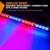 Nilight Traffic Advisor Emergency Strobe Light Bar 35Inch 32LED 21 Flash Patterns Directional Safety Warning Lights with Cigar Lighter on Trucks Police Cars Construction Vehicles(Blue Mix Red)