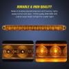 Nilight Trailer Light 16Inch 12 LED Red Running Brake Sequential Turn Signals Lights Waterproof Rear Maker ID Bar for 12V Boat Truck RV(Amber 16Inch 11 LED)