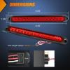 Nilight Trailer Light 16Inch 12 LED Red Running Brake Sequential Turn Signals Lights Waterproof Rear Maker ID Bar for 12V Boat Truck RV(Red 10Inch 15LED)