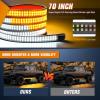 Nilight Truck Tailgate Light Strip 7 Inch Aluminum Frame Double Row 60 LED Red Running Brake Amber Sequential Turn Signals Strobe Lights Bar for Trailer Hitch Cargo Carrier Luggage Rack(Amber White)