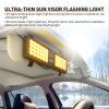 Nilight White 48LED Visor Strobe Lights Interior Windshield Emergency Warning Light Super Bright for Police Enforcement Firefighters Vehicle Trucks(Amber)