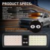 Nilight White 48LED Visor Strobe Lights Interior Windshield Emergency Warning Light Super Bright for Police Enforcement Firefighters Vehicle Trucks(Amber and White)