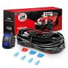 Nilight – 10012W LED Light Bar Wiring Harness Kit REAR LIGHTS 12V 5Pin Rocker Switch Laser On off Waterproof Switch Power Relay Blade Fuse-2 Lead,2 Years Warranty Black(LED POD Lights Wiring-2 Leads)