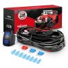 Nilight – 10012W LED Light Bar Wiring Harness Kit REAR LIGHTS 12V 5Pin Rocker Switch Laser On off Waterproof Switch Power Relay Blade Fuse-2 Lead,2 Years Warranty Black(LED Pod Lights Wiring-4 Leads)