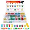 Nilight – 50018R 240pcs Standard and Mini Blade Fuses Set,5A 7.5A 10A 15A 20A 25A 30A ATC APR ATO ATS Standard and ATM APM Mini Automotive Blade Fuse Assortment Kit, Black/Sliver/Pink/Green(250PCS Fuses + box fuses)