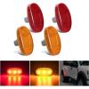 Nilight 10 PCS Amber Red 3.8 Inch 6 LED Side Marker Front Rear Indicator Clearance Lamp for 12V Truck Trailer RV Cab Boat Bus Lorry(Amber/Red -F250 350 450 550 2011-2022)