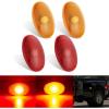 Nilight 10 PCS Amber Red 3.8 Inch 6 LED Side Marker Front Rear Indicator Clearance Lamp for 12V Truck Trailer RV Cab Boat Bus Lorry(Amber/Red -F350 450 550 1999-2010)