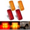 Nilight 10 PCS Amber Red 3.8 Inch 6 LED Side Marker Front Rear Indicator Clearance Lamp for 12V Truck Trailer RV Cab Boat Bus Lorry(Amber/Red -Ram 2500 3500 2010-2018)