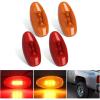 Nilight 10 PCS Amber Red 3.8 Inch 6 LED Side Marker Front Rear Indicator Clearance Lamp for 12V Truck Trailer RV Cab Boat Bus Lorry(Amber/Red -Silverado/Sierra 2001-2014)