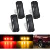 Nilight 10 PCS Amber Red 3.8 Inch 6 LED Side Marker Front Rear Indicator Clearance Lamp for 12V Truck Trailer RV Cab Boat Bus Lorry(Smoked Amber/Red -Ram 2500 3500 2010-2018)