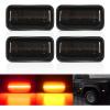 Nilight 10 PCS Amber Red 3.8 Inch 6 LED Side Marker Front Rear Indicator Clearance Lamp for 12V Truck Trailer RV Cab Boat Bus Lorry(Smoked Amber/Red -Silverado/Sierra 2015-2020)