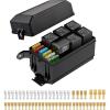 Nilight 12V Fuse Relay Box 6 Relays 6 Slots ATC ATO Blade Fuse Holder 4Pin 5Pin Terminal 40A Relay Waterproof Block Kit Universal for Automotive Car Truck Camper Marine Boat(Fuse and Relay Block)