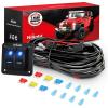 Nilight 16AWG LED Light Bar Wiring Harness Kit 12V On/Off 3 Gang LED Pod Lights Rocker Switch Panel Power Relay Fuse 5Pin Toggle for Cars Boat ATV Trucks-6 Leads(2Gang Rocker Switch 16AWG Wiring Harness)
