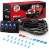 Nilight 16AWG LED Light Bar Wiring Harness Kit 12V On/Off 3 Gang LED Pod Lights Rocker Switch Panel Power Relay Fuse 5Pin Toggle for Cars Boat ATV Trucks-6 Leads(4Gang Rocker Switch 16AWG Wiring Harness)