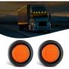 Nilight 2.5Inch Round Marker Light 4PCS Red 13LED Clearance Lights Flush Mount with Plug Grommet Pigtail Hardwired DOT Compliant for 12V Truck Trailer Tractor Buses Vans Boat(Amber 2cs)